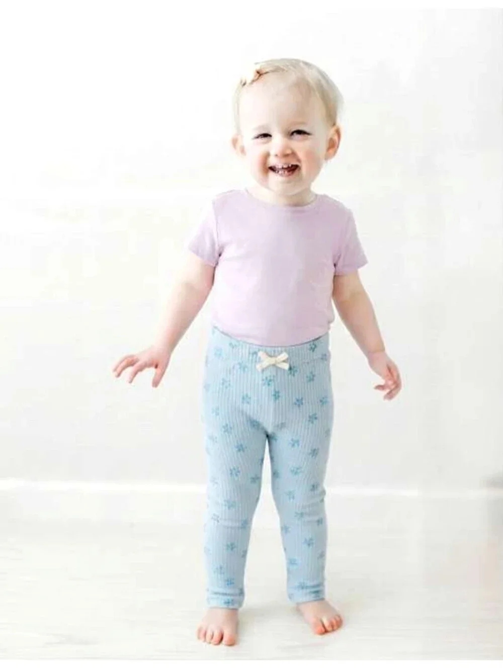 Carter's Baby Girl Floral Ribbed Leggings sz 12 Months